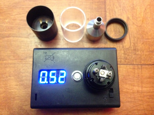 Dual micro coils right around my ideal .5 ohm. Notice the coil is a single strand.